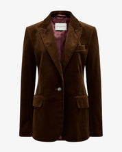 70s Velvet Blazer "Marlene" - Chocolate