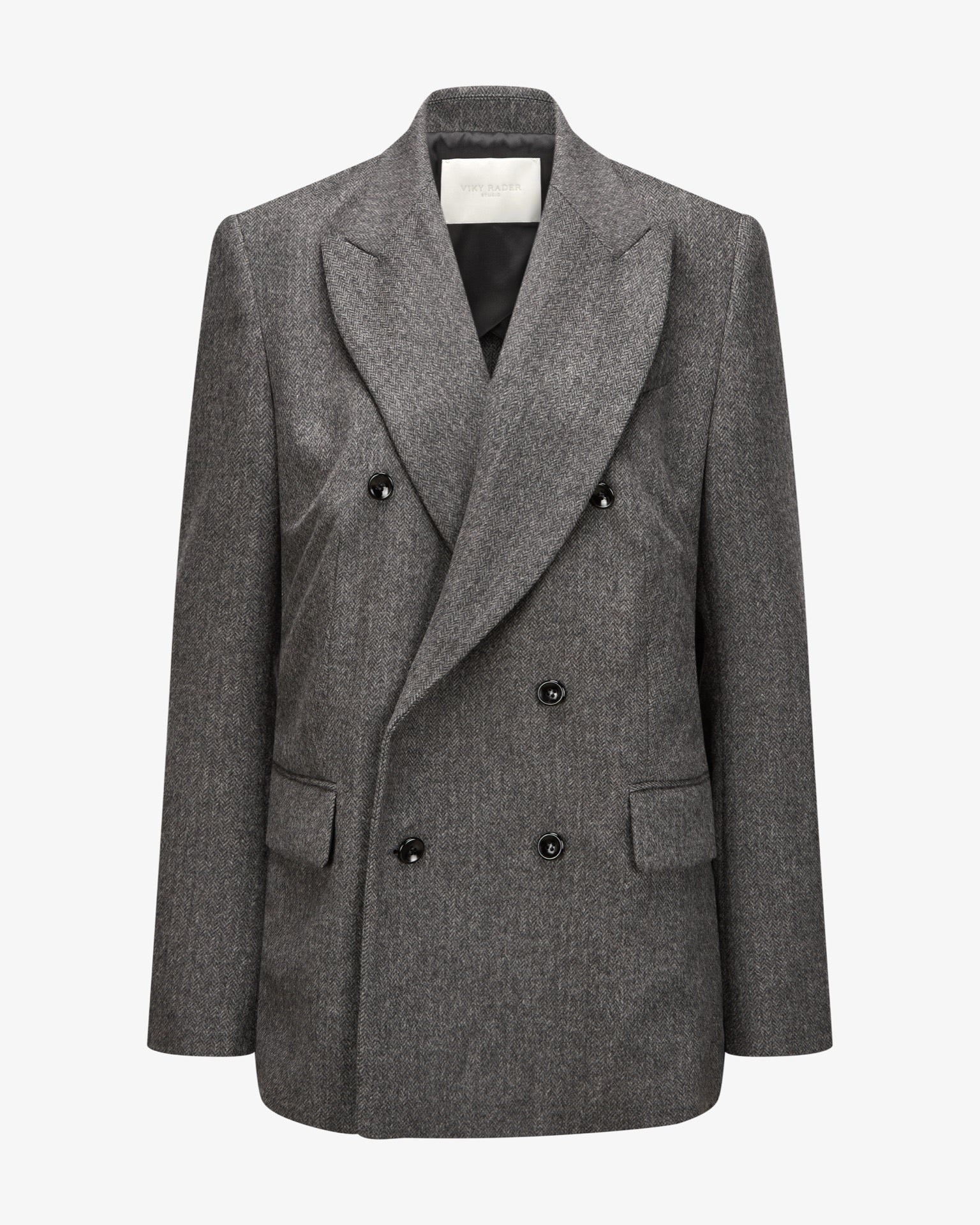 Cashmere Blazer "Grace" - Grey Herringbone