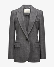 Cashmere Blazer "Marlene" - Grey Herringbone