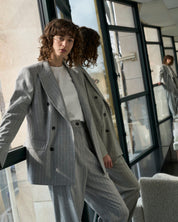 Pinstripe Blazer "Grace" - Grey