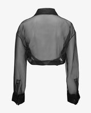 Super Short Silk Blouse "Bella" - Black