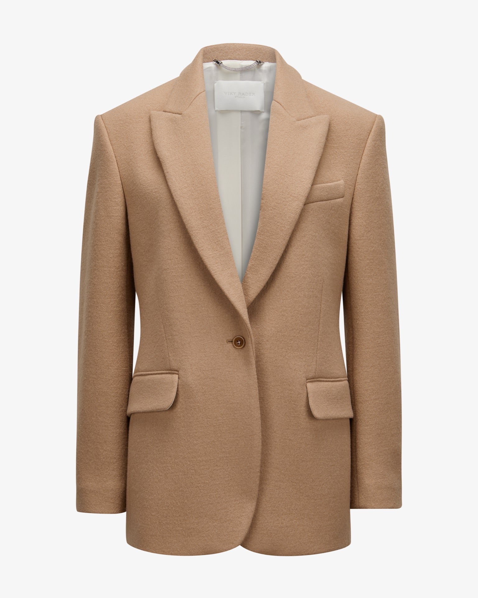 Wool Jersey Blazer "Marlene"- Camel